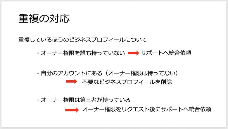 重複の対応まとめ　Googleビジネスプロフィールヘルプコミュニティダイジェスト